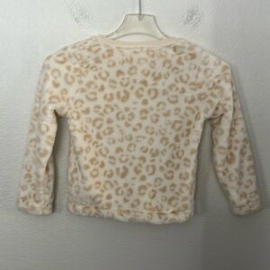 🤍🐆SUPER SOFT SWEATSHIRT CREME LEOPARD PATTERN SZ M(7/8) EXCELLENT CONDITION!